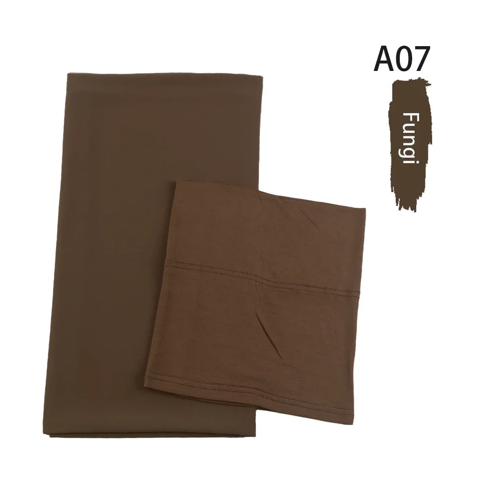 Chiffon Hijabs With Matching Inner Caps Sets Jersey Caps