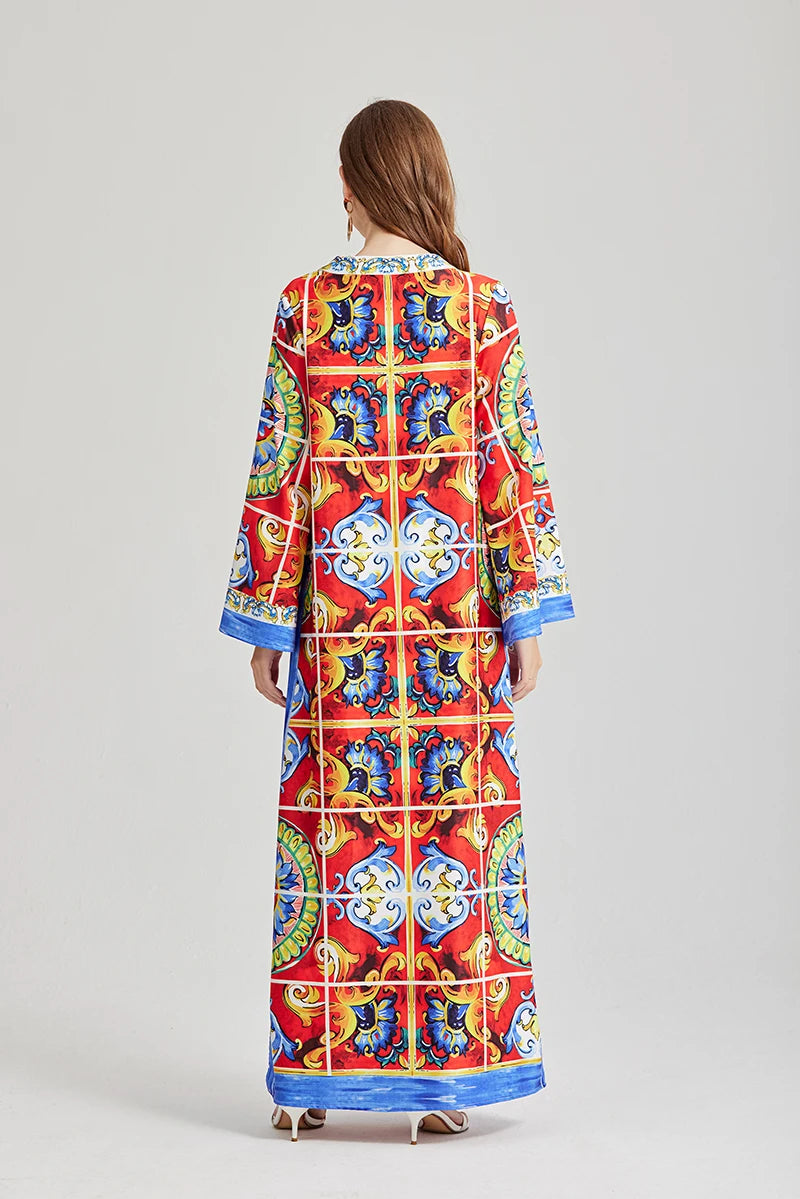 Boho Ramadan Print Maxi Dress