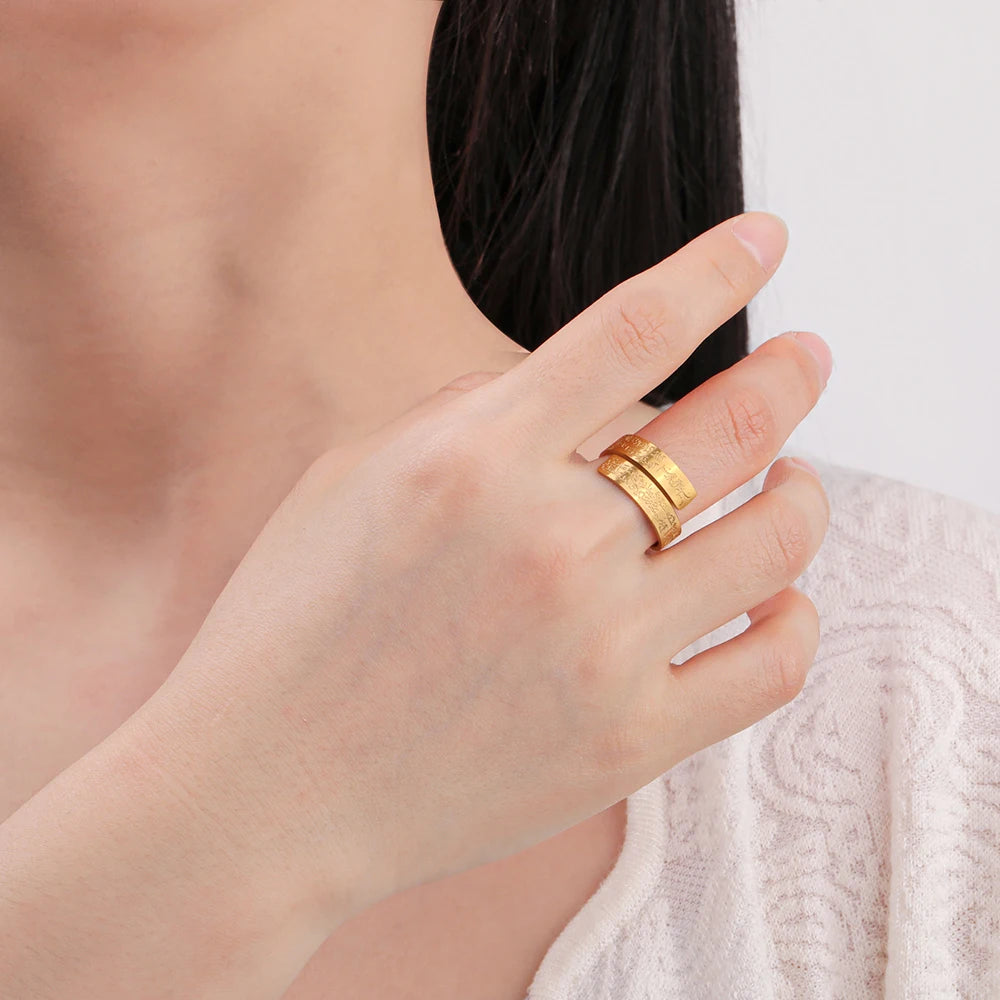 Ayat El Kursi Ring  Stainless Steel Adjustable Muslim Jewelry