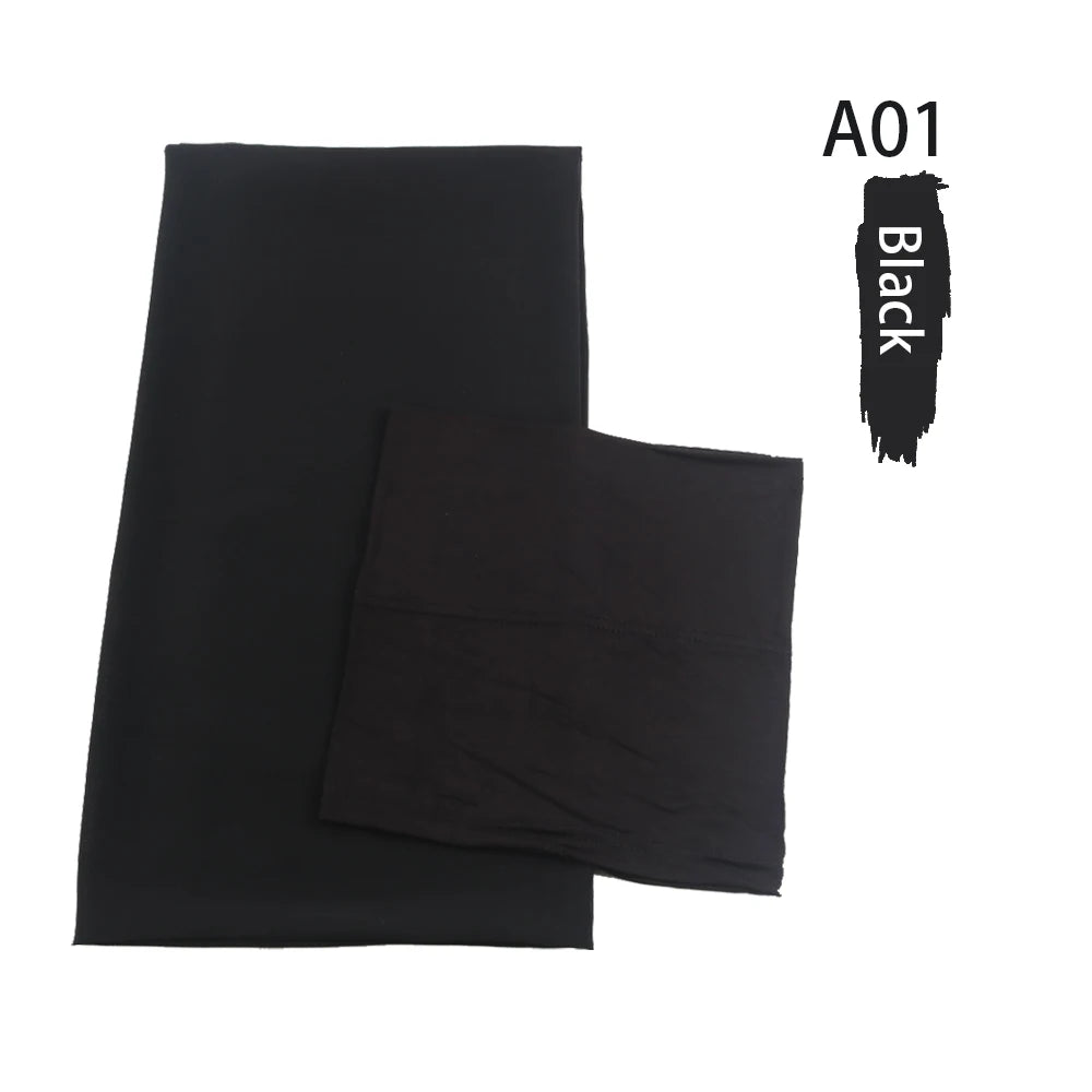 Chiffon Hijabs With Matching Inner Caps Sets Jersey Caps