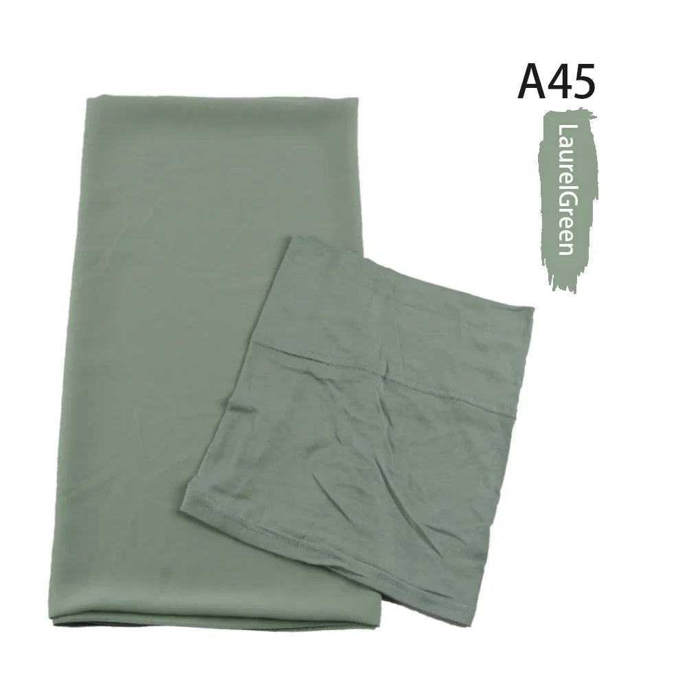 Chiffon Hijabs With Matching Inner Caps Sets Jersey Caps