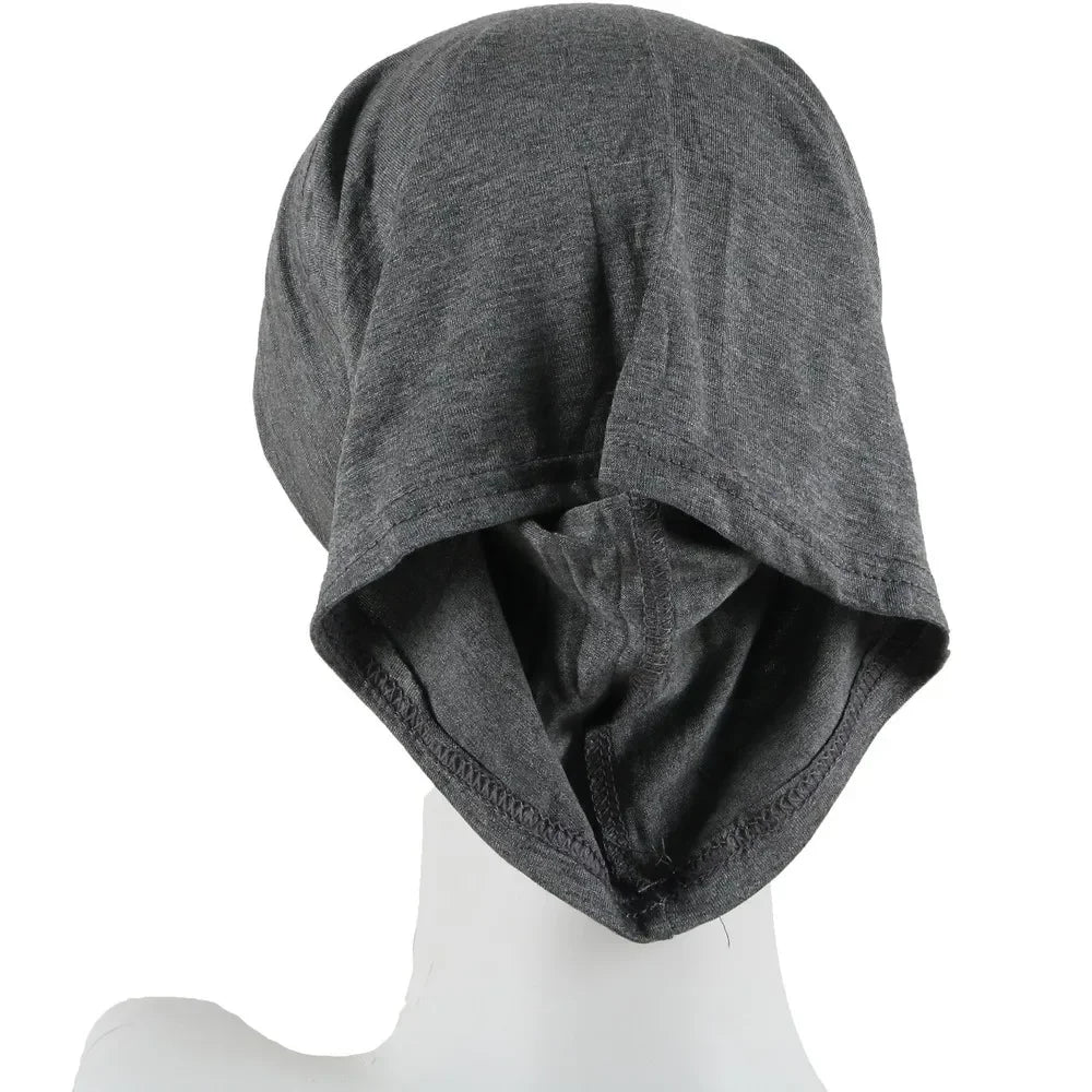 Light Viscose Rayon Shawl One Set Thin Plain Hijabs With Caps
