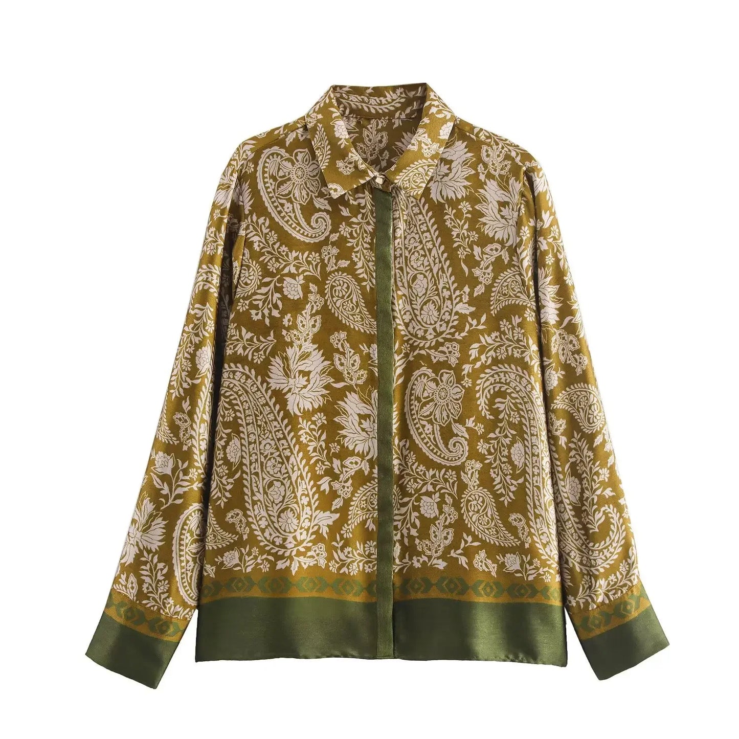 Women's Autumn New Fashion Lazy Style Position Printing Casual Long Sleeve Shirt Zipper Wide Leg Pants Suit Blouses Mujer