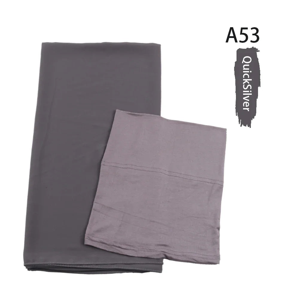 Chiffon Hijabs With Matching Inner Caps Sets Jersey Caps