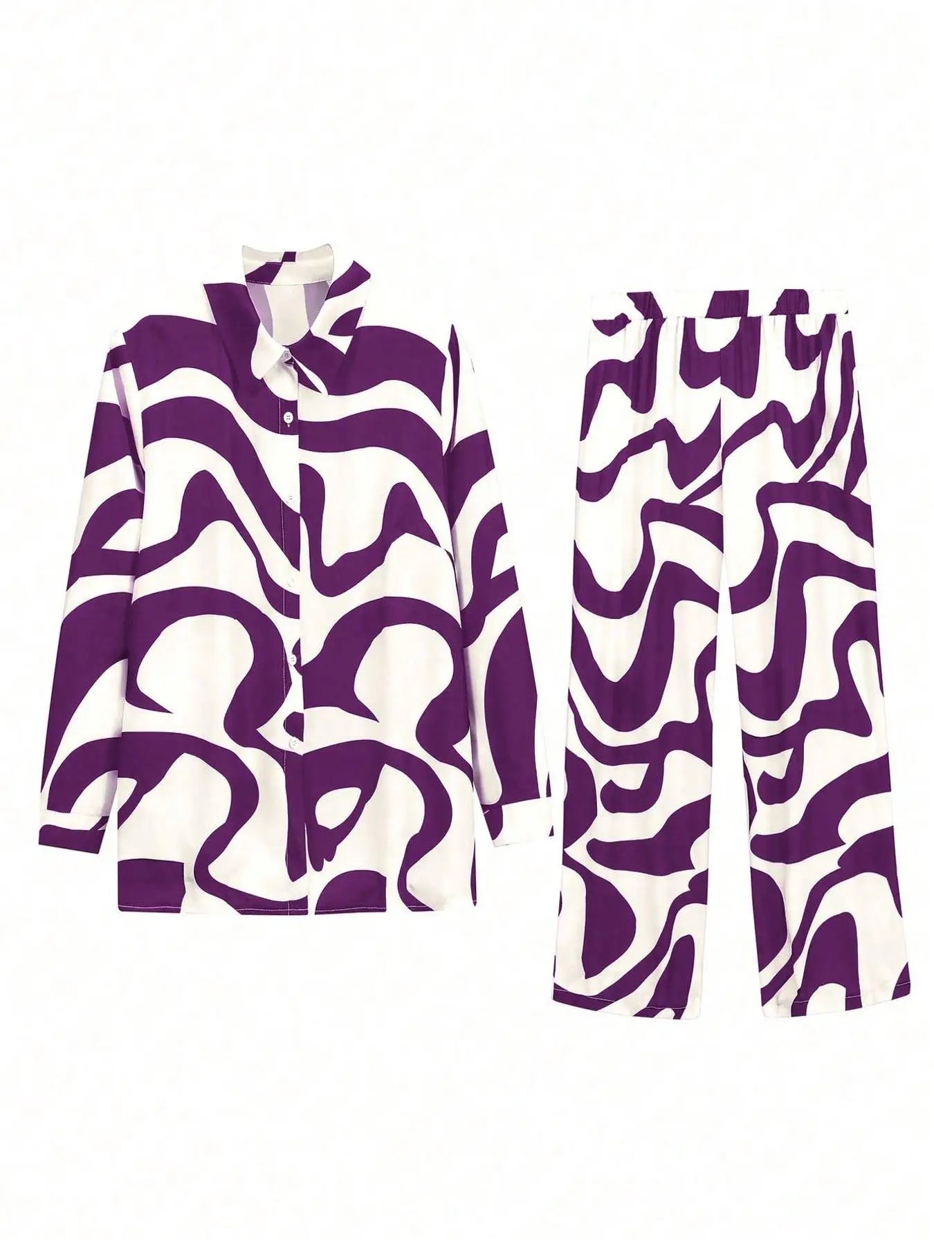 Plus Size Abstract Print Set