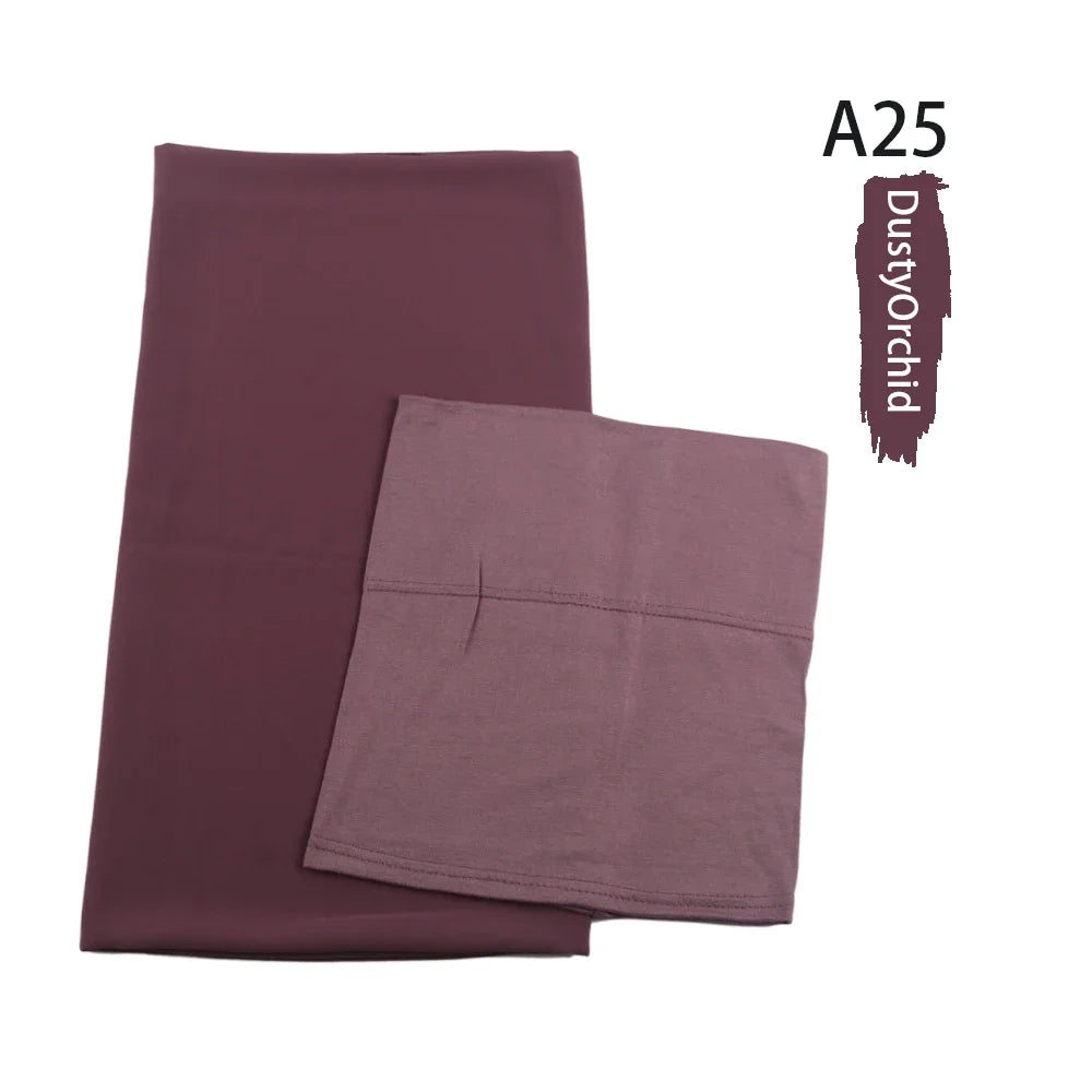 Chiffon Hijabs With Matching Inner Caps Sets Jersey Caps