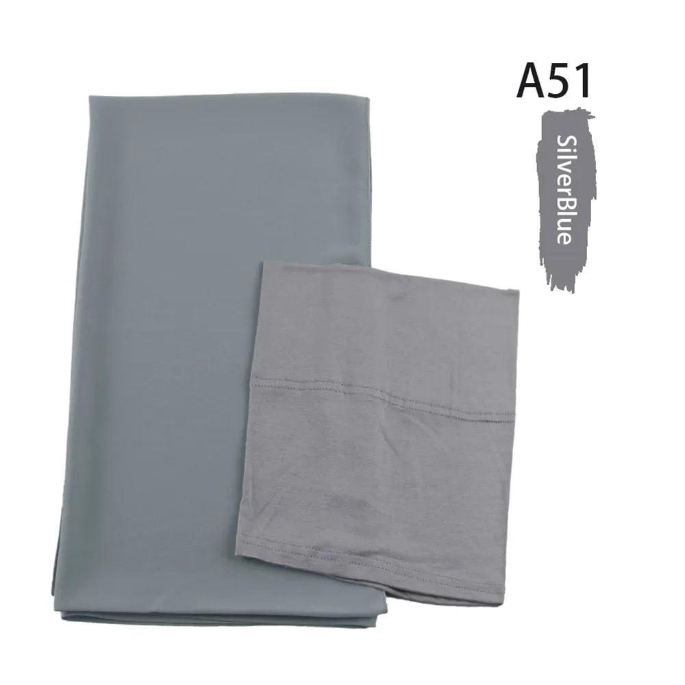 Chiffon Hijabs With Matching Inner Caps Sets Jersey Caps