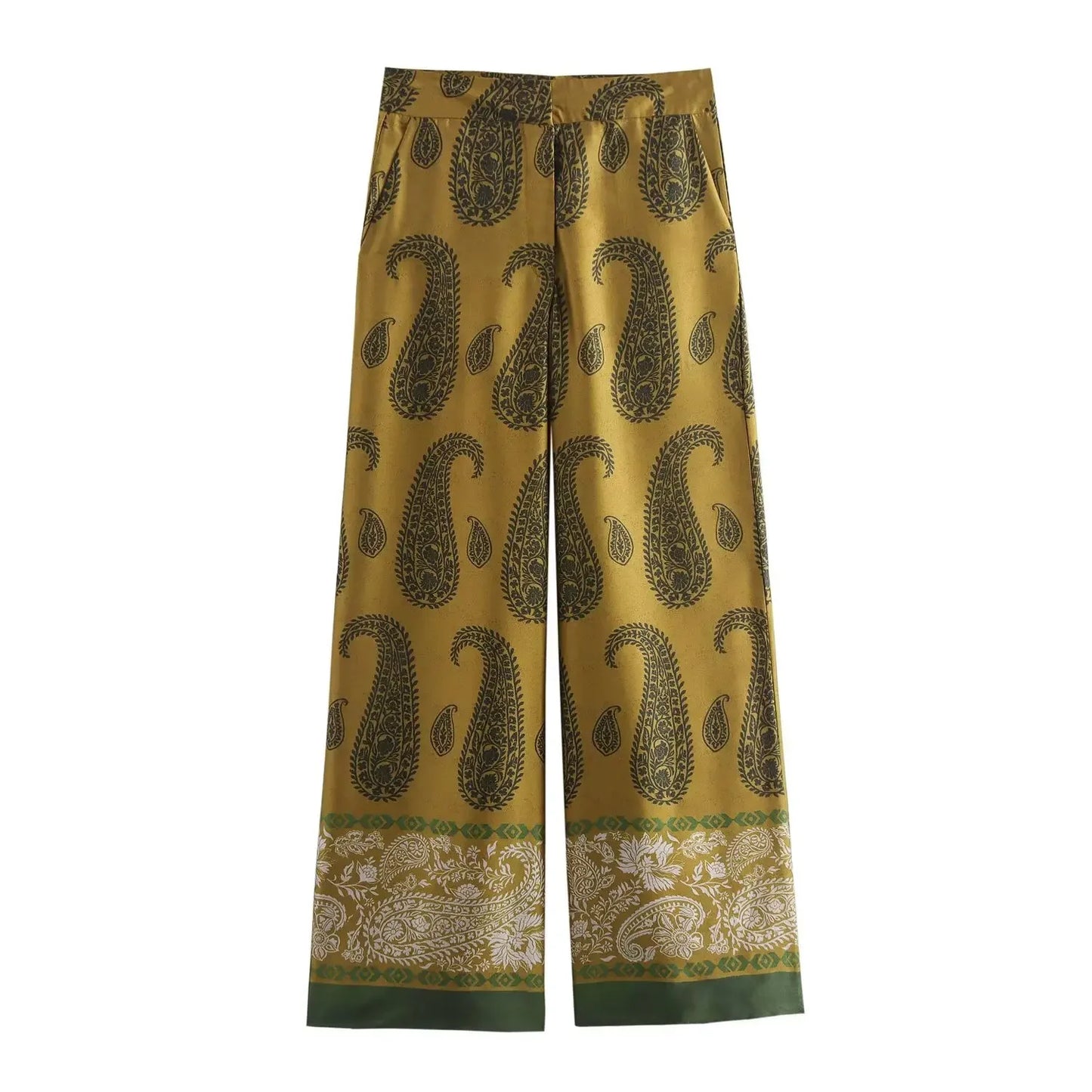 Women's Autumn New Fashion Lazy Style Position Printing Casual Long Sleeve Shirt Zipper Wide Leg Pants Suit Blouses Mujer