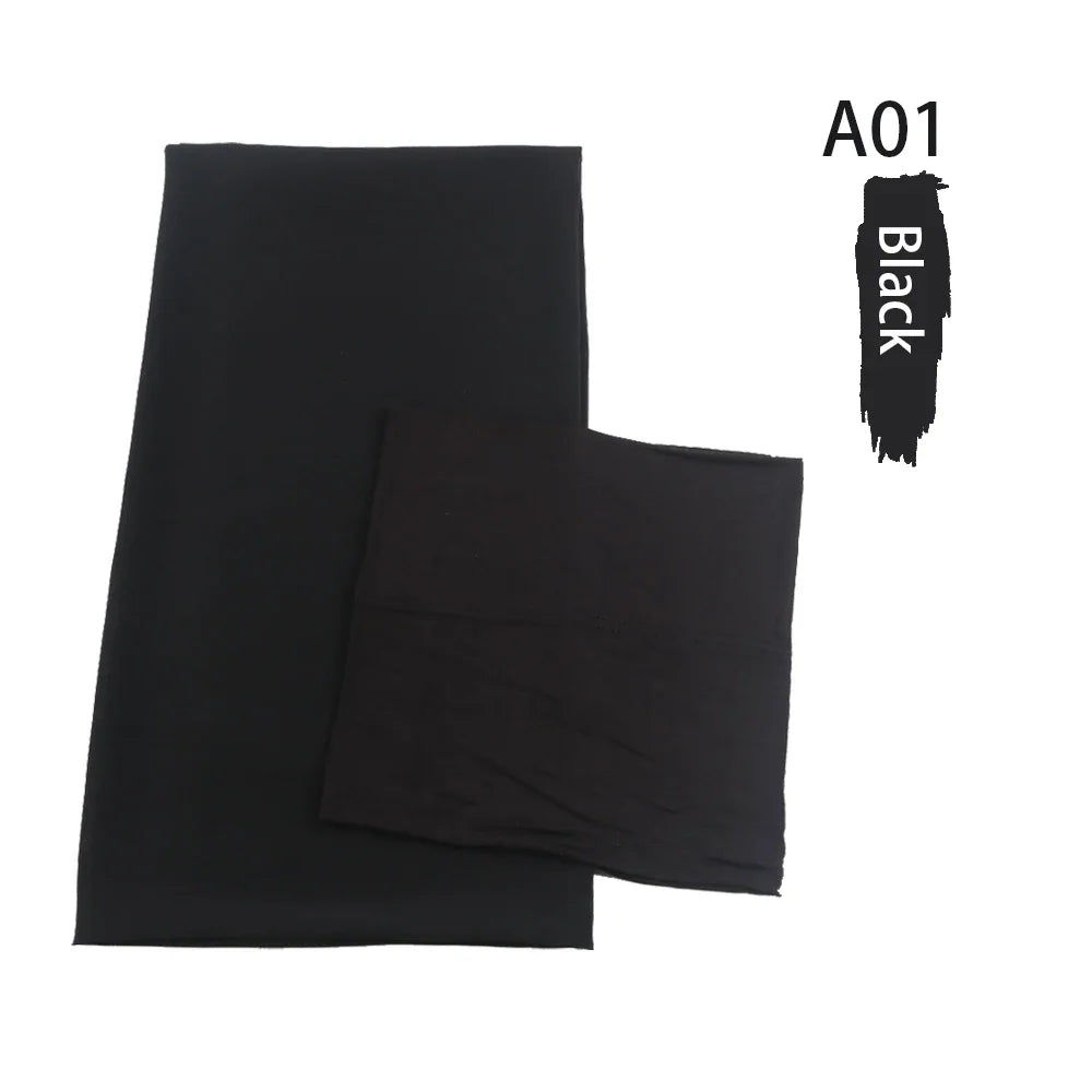 Chiffon Hijabs With Matching Inner Caps Sets Jersey Caps