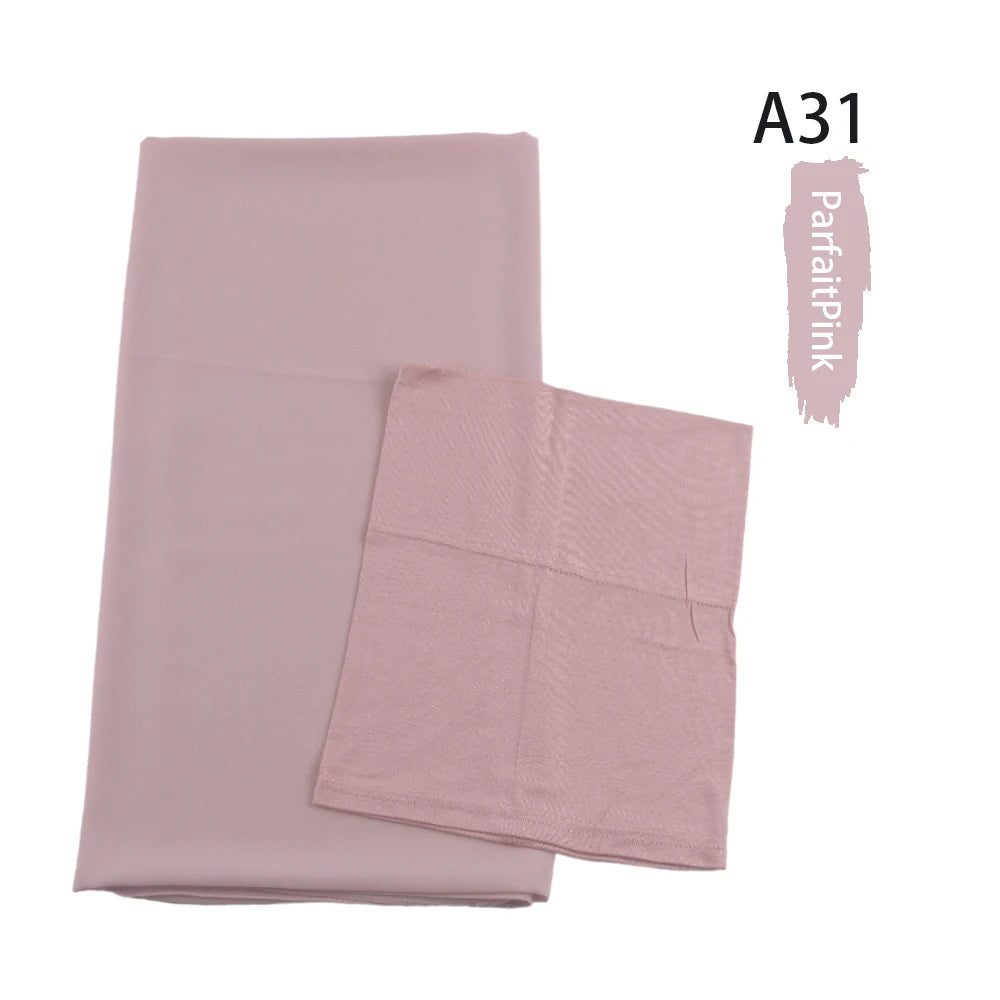 Chiffon Hijabs With Matching Inner Caps Sets Jersey Caps