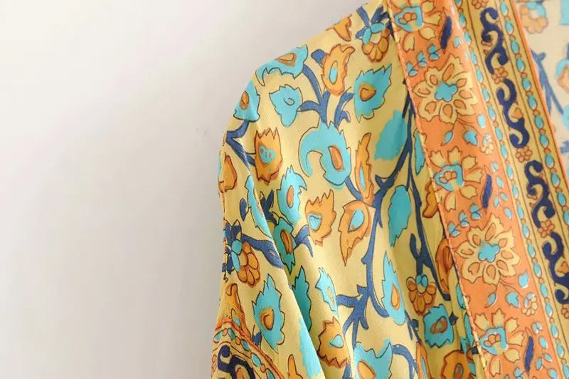 2026 Boho Printed Kimono Cardigan