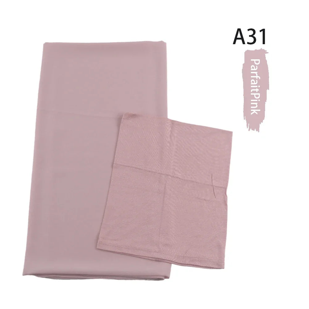 Chiffon Hijabs With Matching Inner Caps Sets Jersey Caps