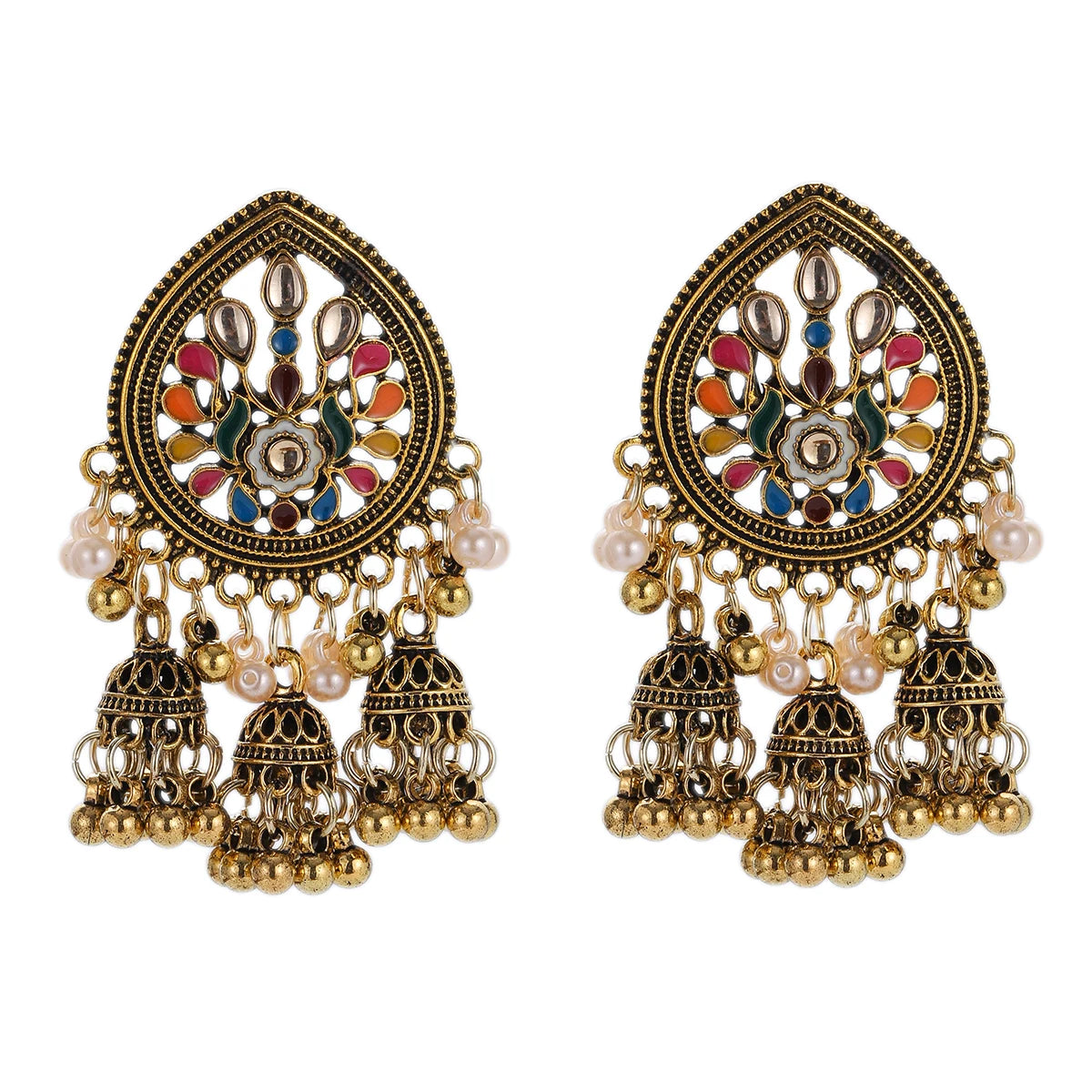 Earrings Indian Jewelry Gold Color