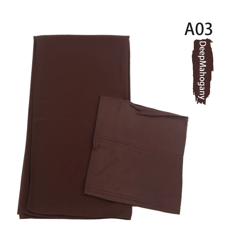 Chiffon Hijabs With Matching Inner Caps Sets Jersey Caps
