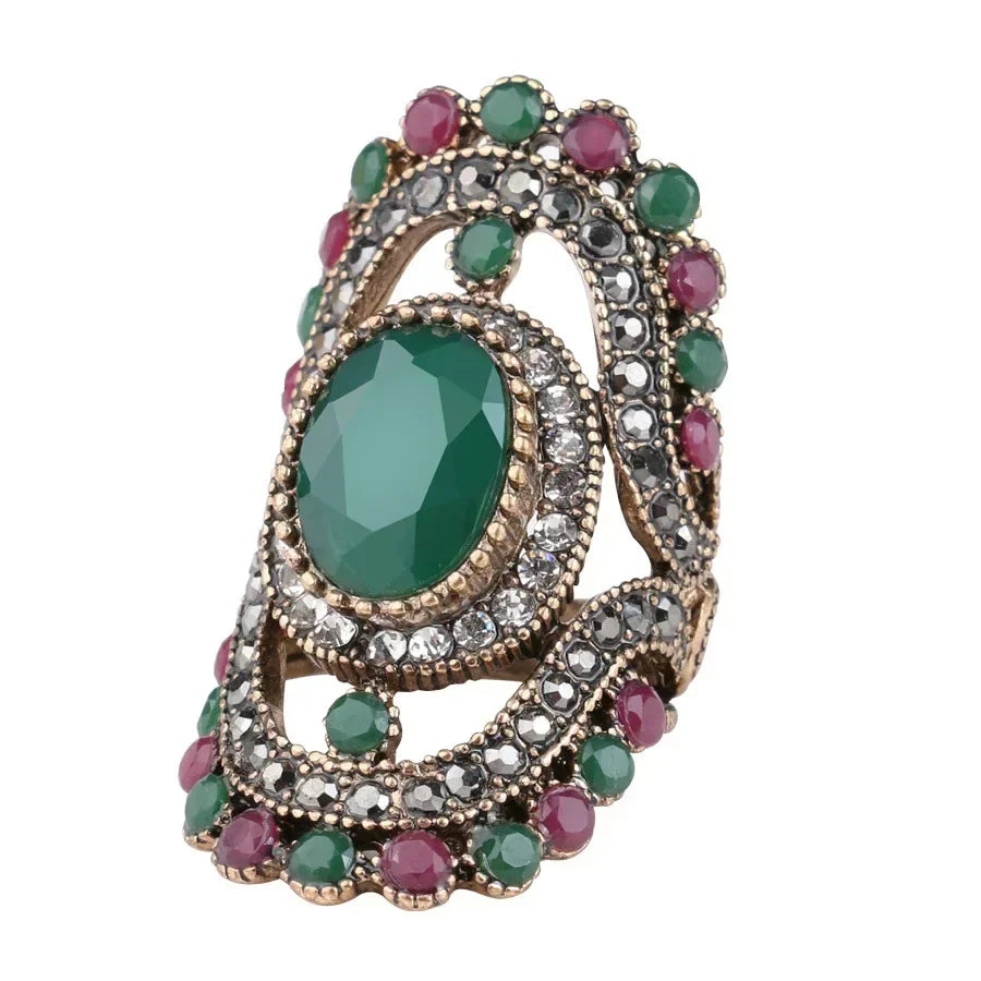 Vintage Middle Eastern Crystal Resin Turkish Jewelry Accessory