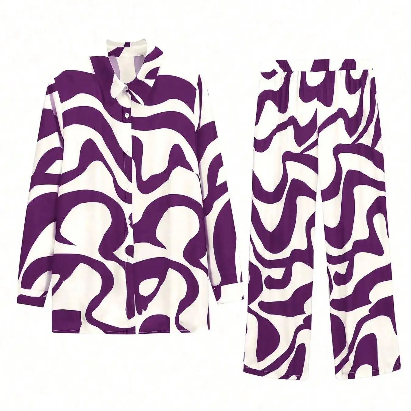 Plus Size Abstract Print Set