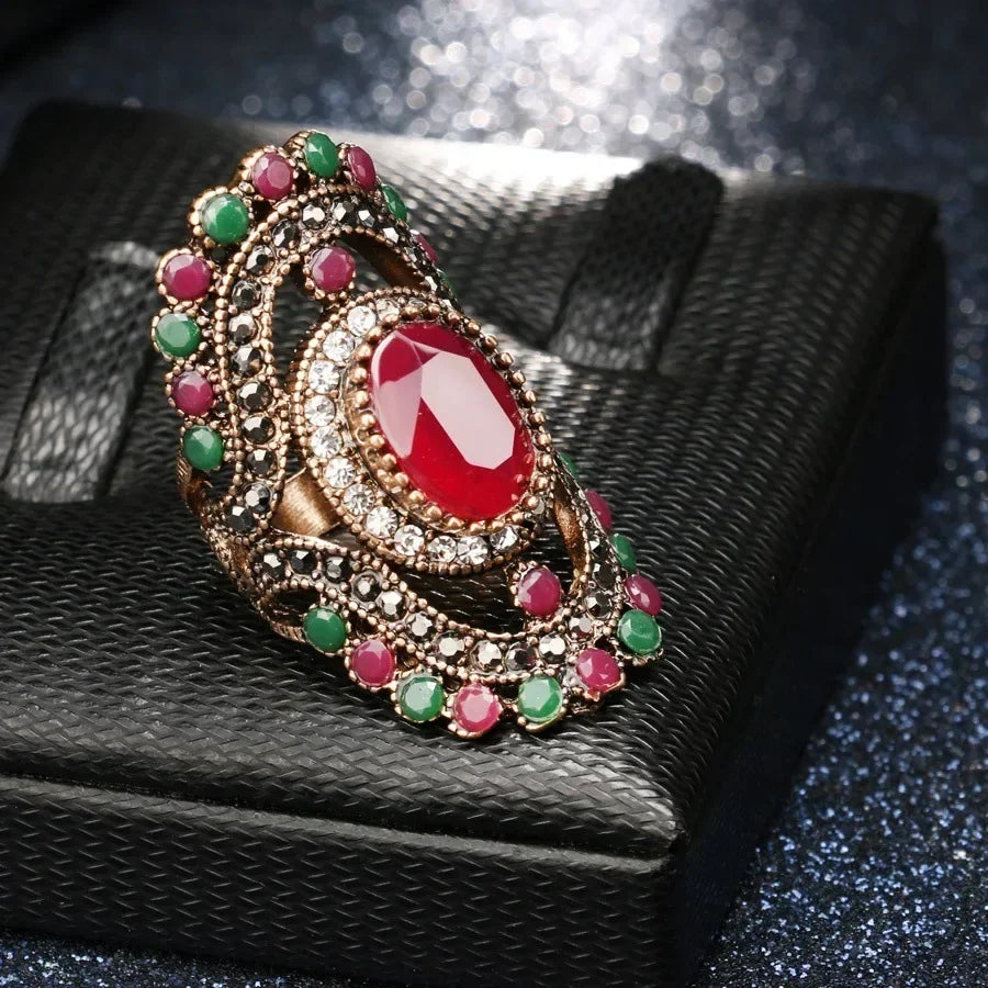 Vintage Middle Eastern Crystal Resin Turkish Jewelry Accessory