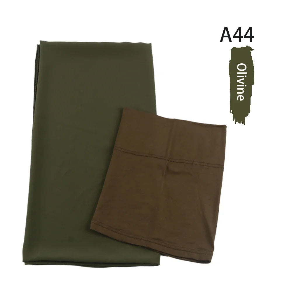 Chiffon Hijabs With Matching Inner Caps Sets Jersey Caps