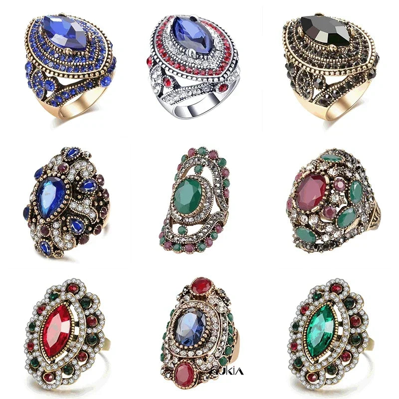 Vintage Middle Eastern Crystal Resin Turkish Jewelry Accessory