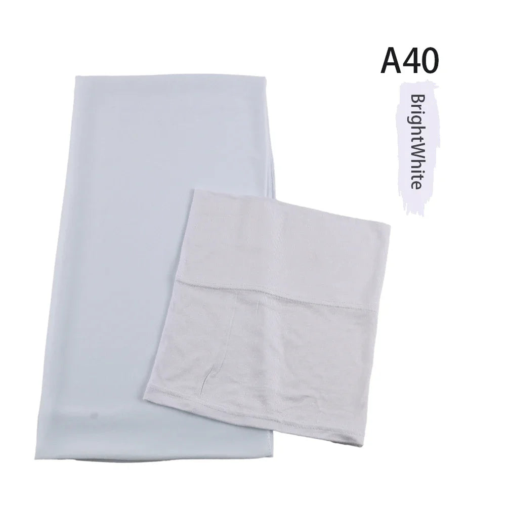 Chiffon Hijabs With Matching Inner Caps Sets Jersey Caps
