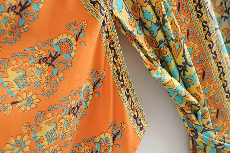 2026 Boho Printed Kimono Cardigan