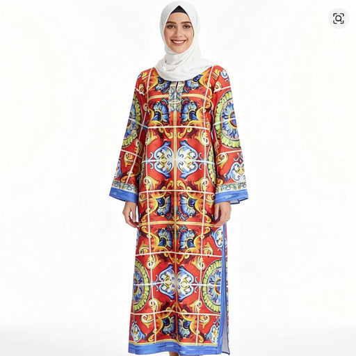 Boho Ramadan Print Maxi Dress