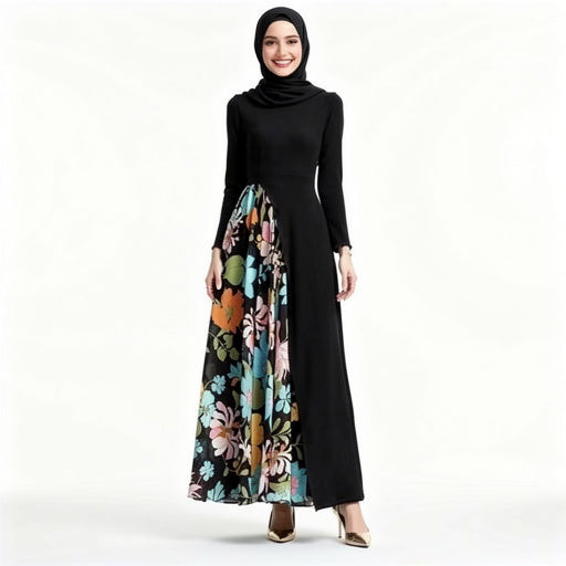 Elegant Turtleneck Knitted Maxi Dress with Flare Hem