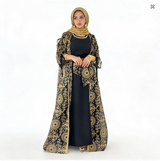 Embroidered Kaftan and Abaya / 2-Piece