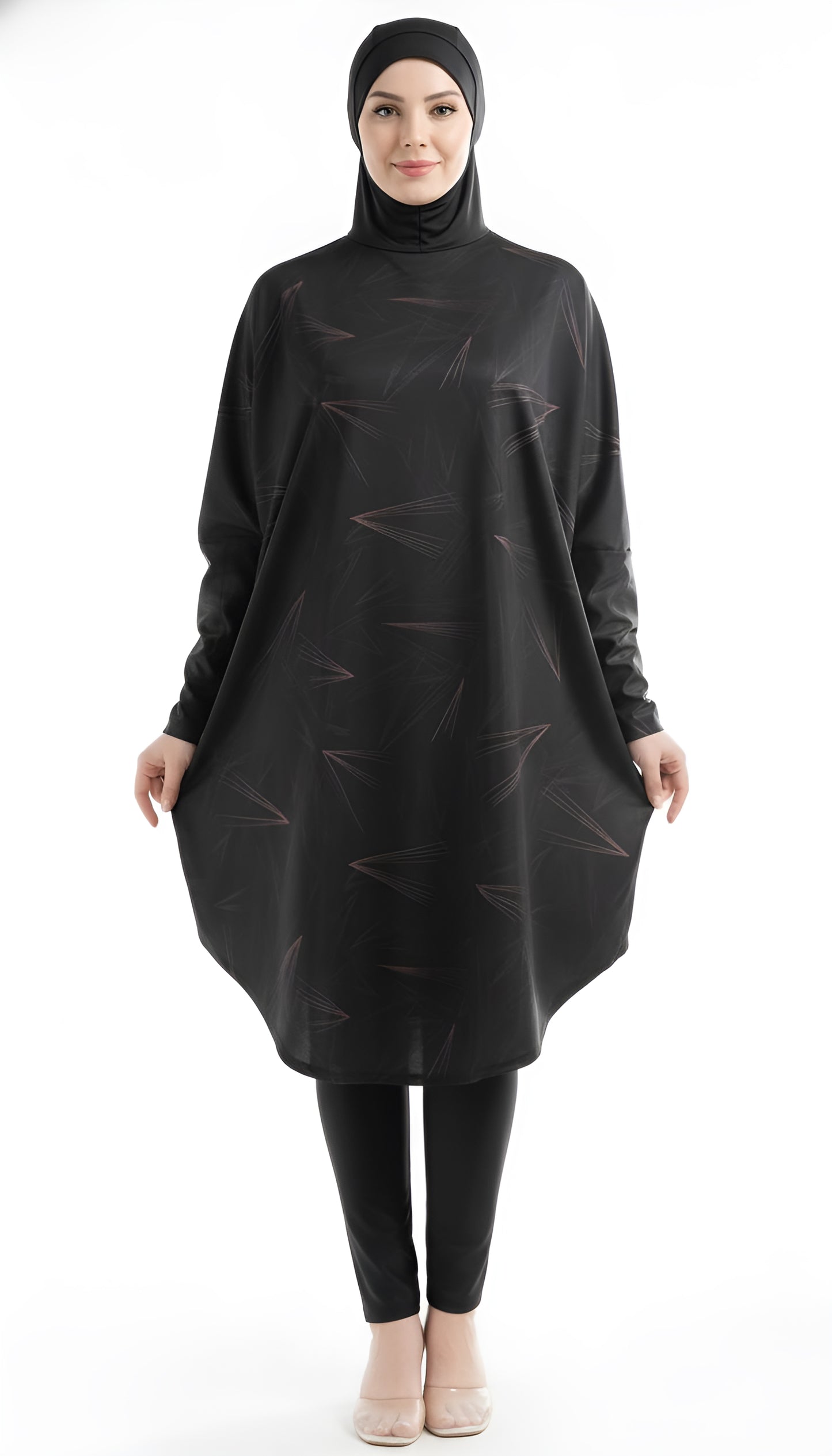 Modest Burkini Swimsuit with Batwing Design