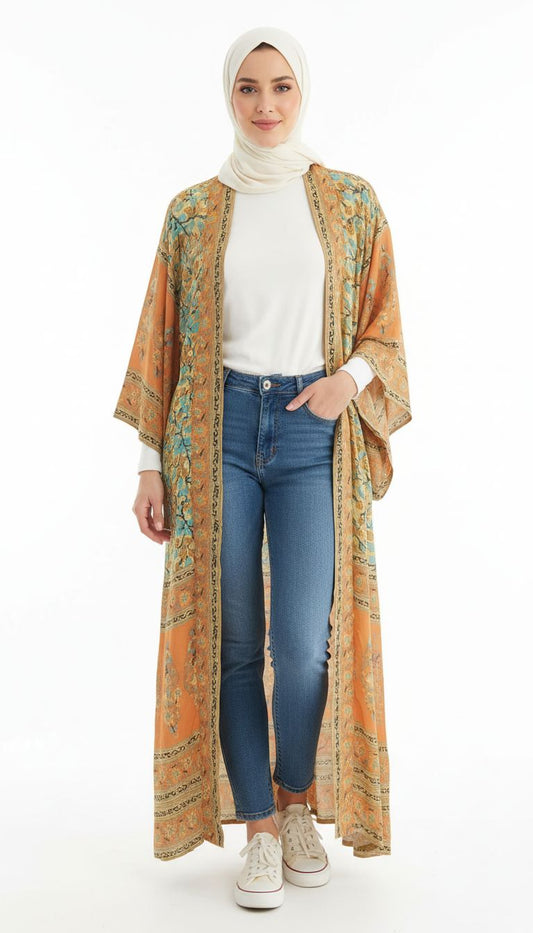 2026 Boho Printed Kimono Cardigan