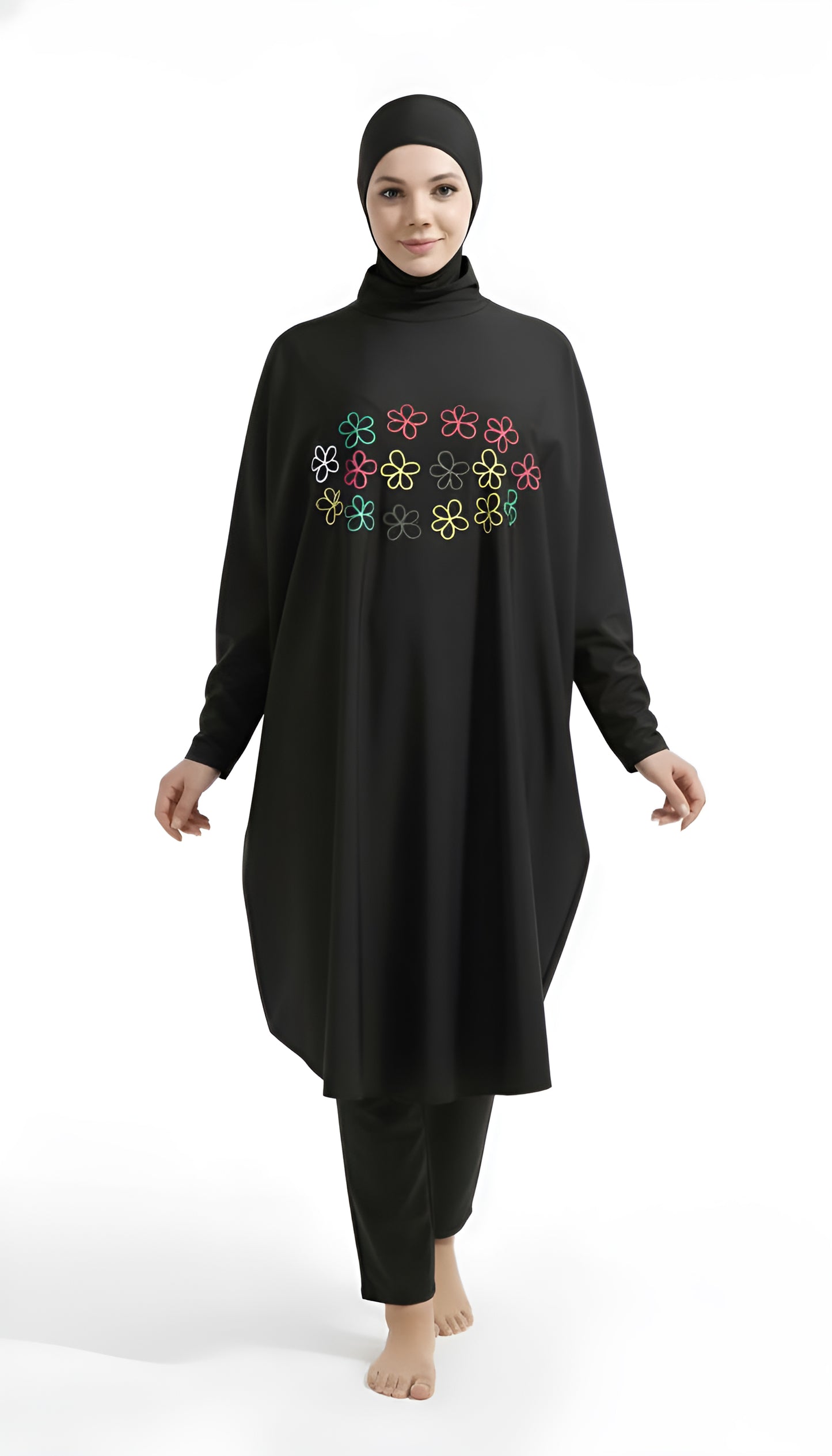 Modest Burkini Swimsuit with Batwing Design