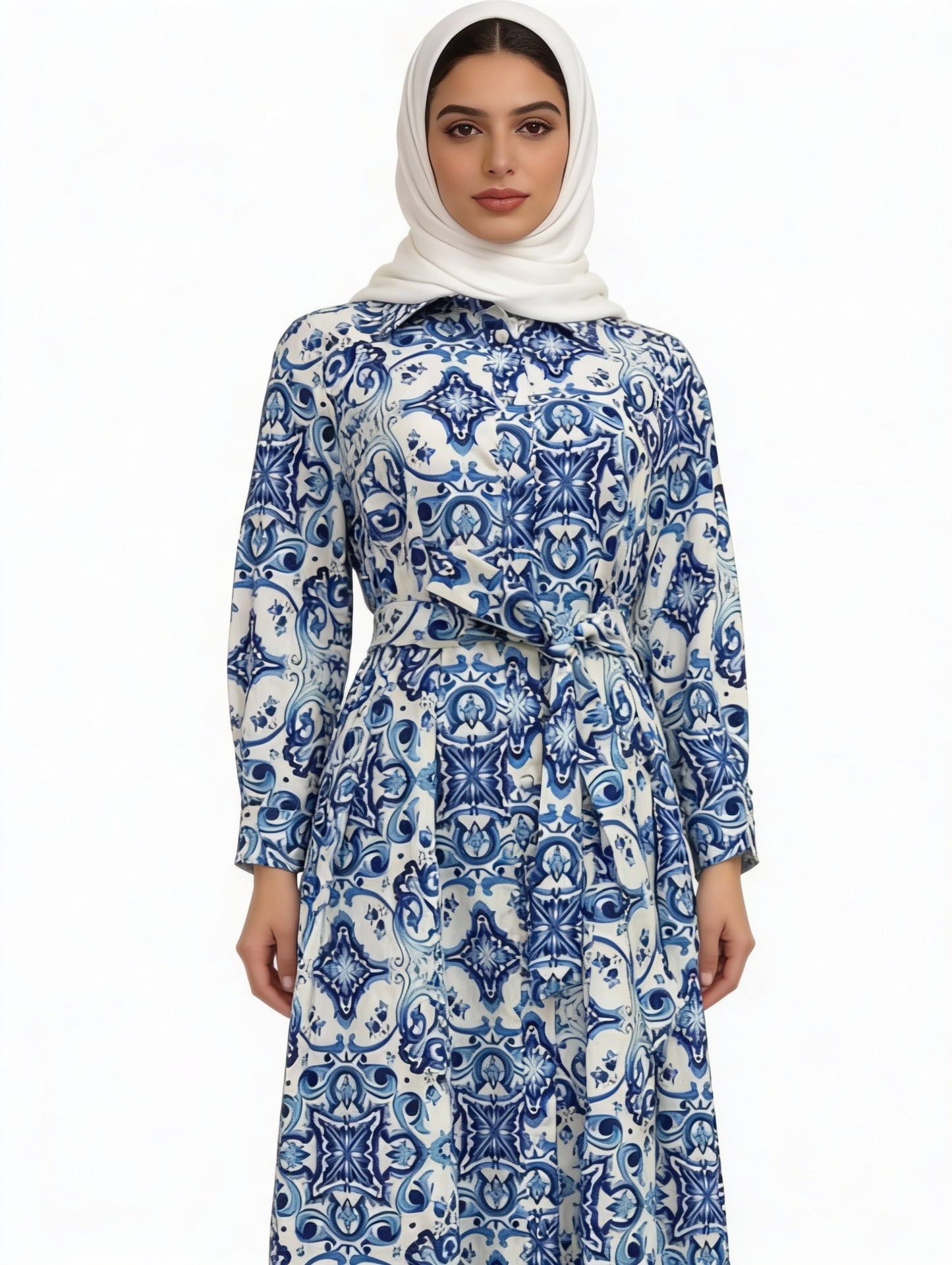 Blue Printed Dress