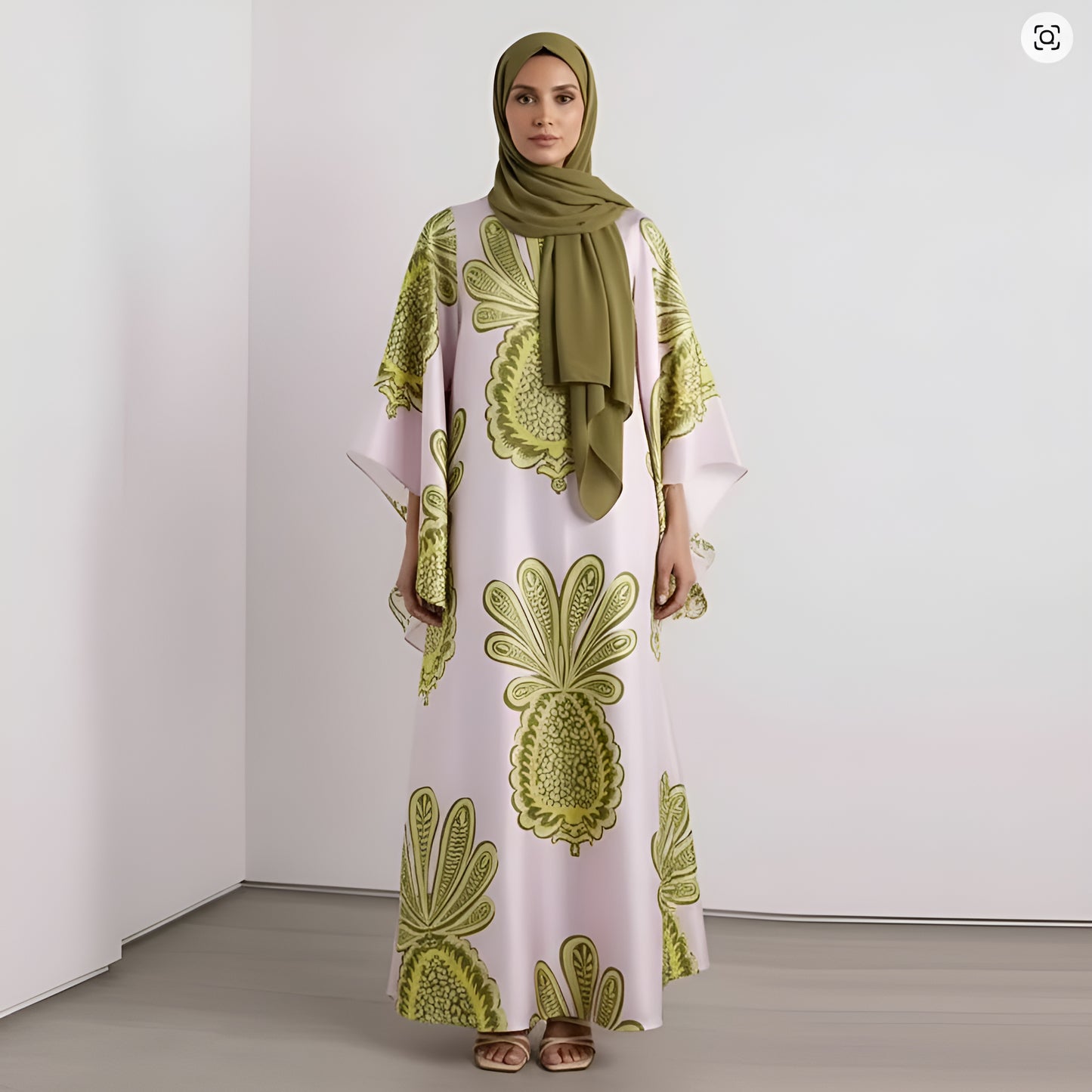 Ethnic Retro Print Lace-Up Stand Collar Long Sleeve